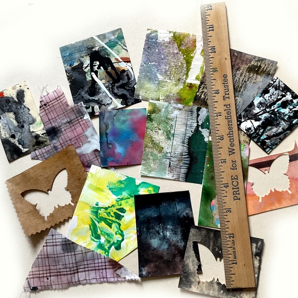 Junk Journal Pack  15+ Hand painted Pieces, Great for scrapbooking, collage - Picture 4 of 11